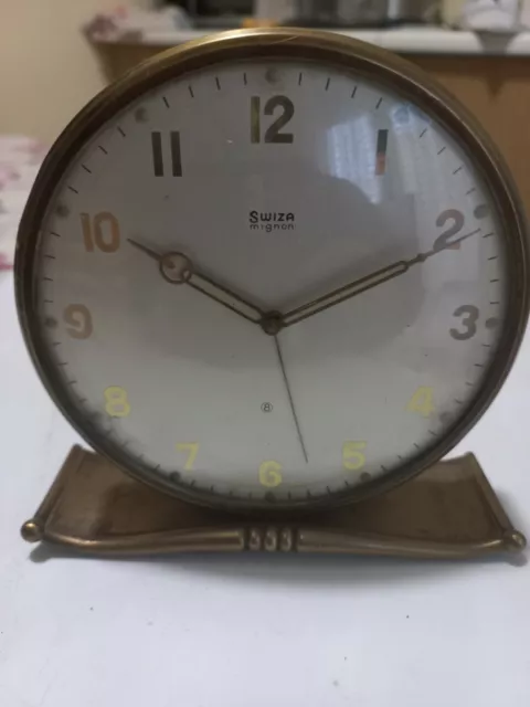 Swiza Mignon 8 Giorni Orologio Sveglia Da Tavolo