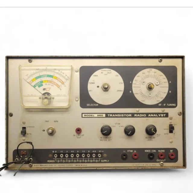 B&K Mfg Co. Model 960 Transistor Radio Analyst (Missing Knobs)
