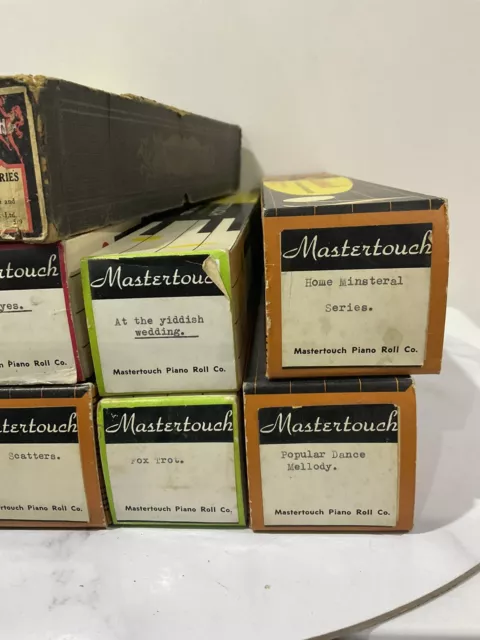 Assorted Vintage Mastertouch, QRS (& Others) Pianola Rolls x 10