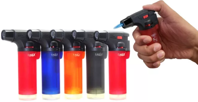 5 Pack Eagle Butane Jet Torch Gun Lighter Windproof Adjustable Flame Refillable