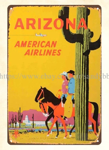 tin dorm room wall decor American  Arizona Travel Poster. metal tin sign