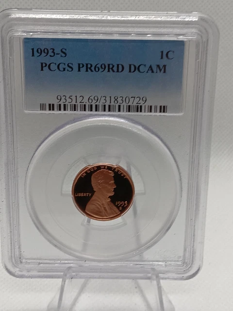 1993-S 1C Lincoln Cent PCGS PR69 RD DCAM (72402)