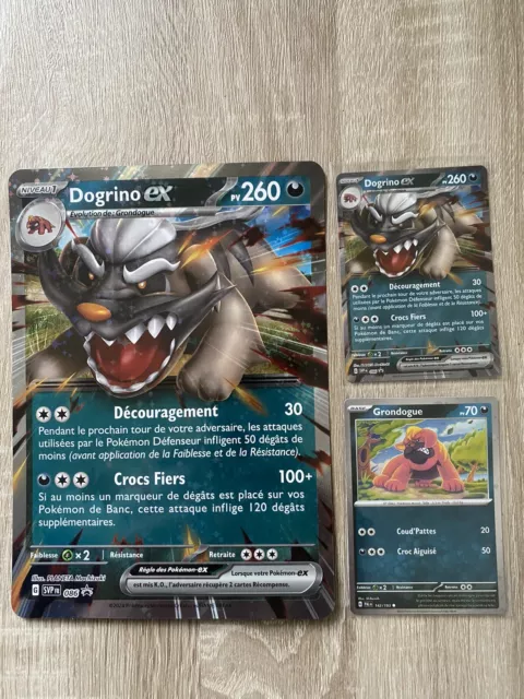 Carte Pokémon DOGRINO EX Promo SVP 086 + Jumbo + Grondogue 142/193 Holo FR Neuf