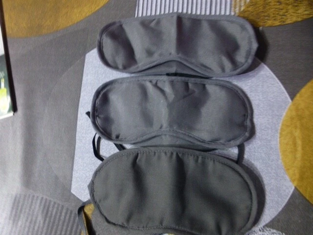 3 Masque de sommeil nuit repos voyage gris neuf