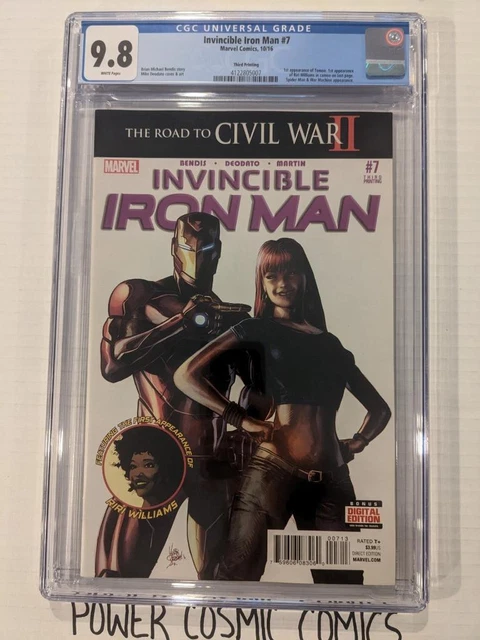 Invincible Iron Man #7 (Oct 2016) 3rd Print  1st Cameo App Riri Williams CGC 9.8
