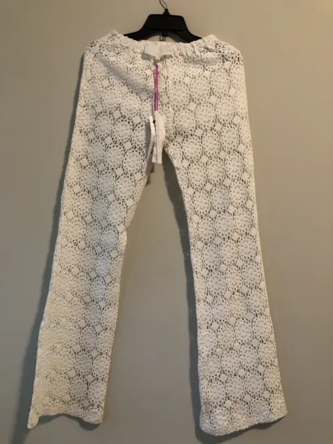 TEMPTATION POSITANO Glicine Daisy Lace Crochet Long Pants Italy New Rare $345