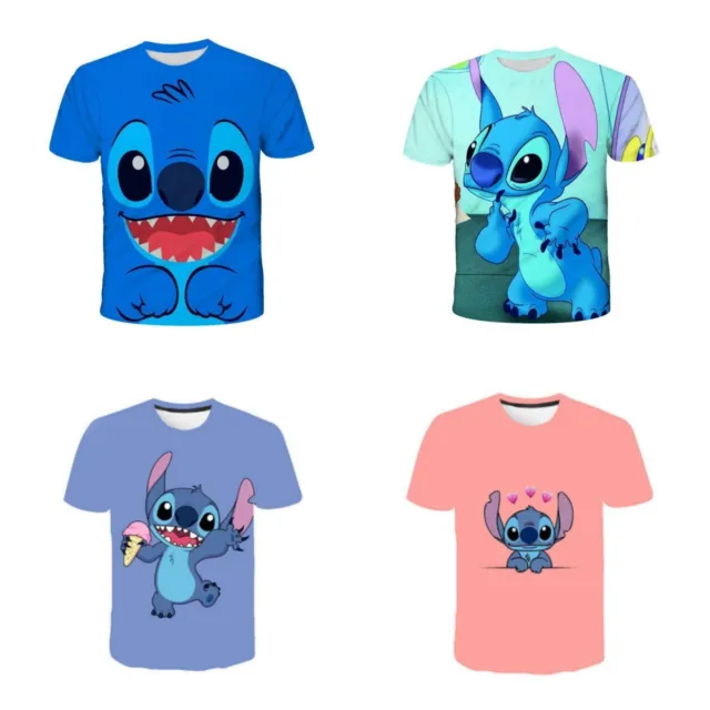 High-quality Polyester Kids T-shirt Featuring 3d Printed Cartoon Characters