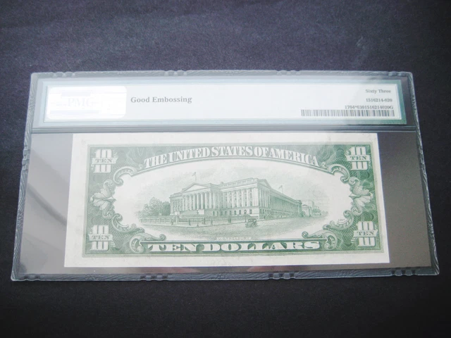 Wow Rare $10 1934 C***Star***Silver Certificate Bu Note**Pmg 63 Good Embossing** 3