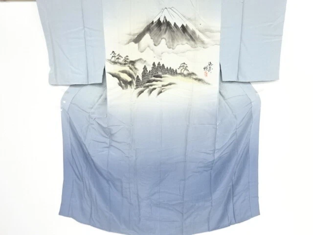 40742# Japanese Kimono / Antique Mens Juban / Scenery Of Mt. Fuji