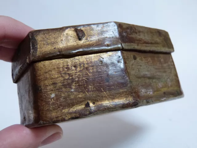 boite en bois doré ancienne XVIIIeme XIXeme feuille d'or