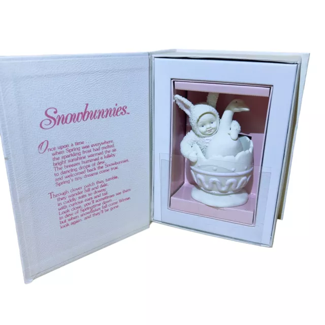 VTG 1998 Dept 56 Springtime Stories Snowbunnies Double Yolk 5” Figurine Gift