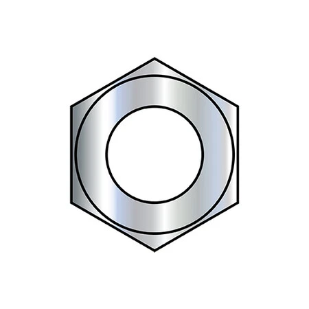 Zoro Select 14Nfd 1/4-20 Hex Nut Fin Nc Gr2 Usa Zinc
