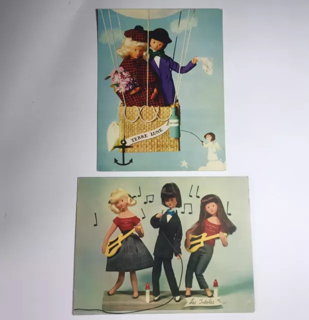 2 Cartes postales Les Amoureux De Peynet Poupées 19,5 X 15 Cm 4