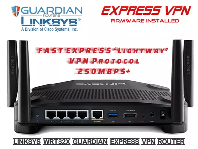 LINKSYS WRT32x Express FAST NEXT GEN router VPN Express firmware 250 Mbp+ 2