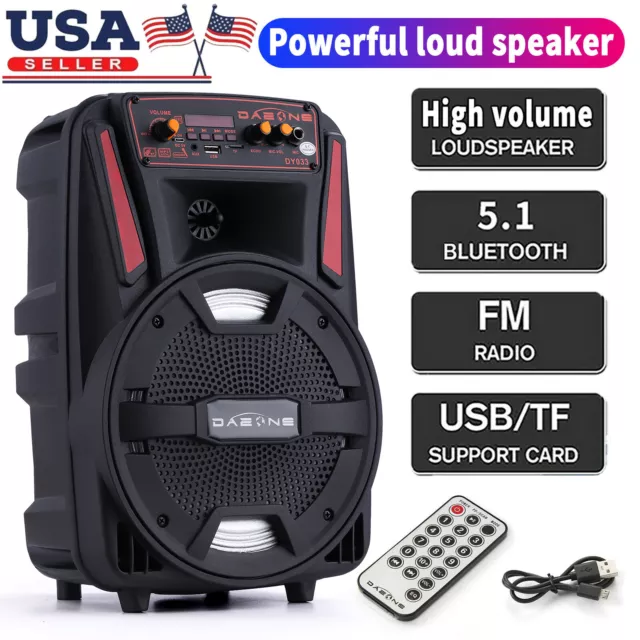 1000W 8 inch Portable Bluetooth LED Speaker Wireless Outdoor Loud Party Speaker