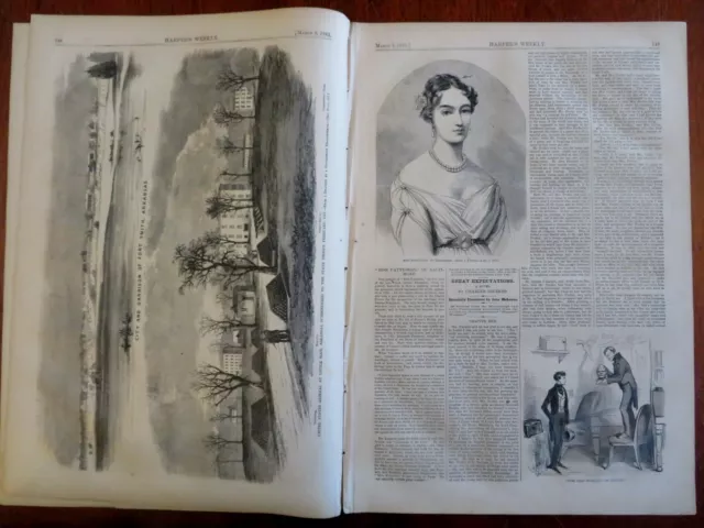 Lincoln at Independence Hall PA Harper's Civil War newspaper 1861 complete issue 2