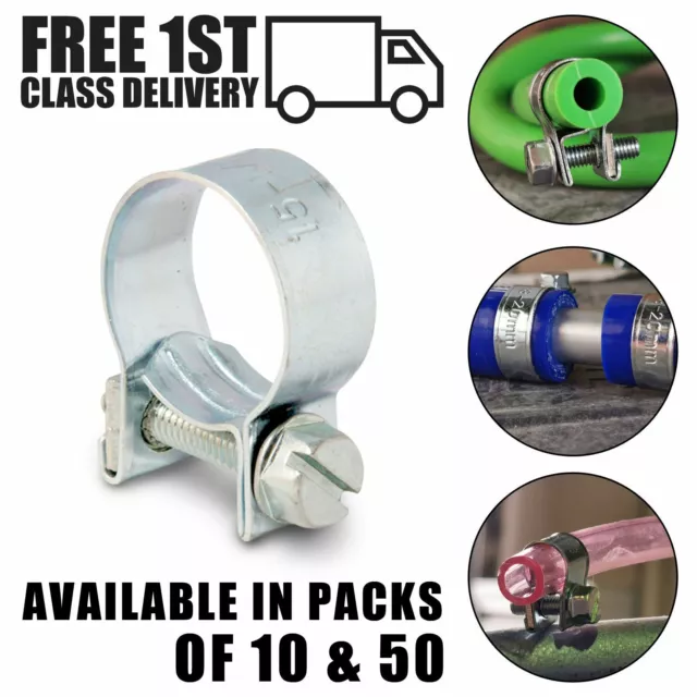 Mini Hose Clips Nut and Bolt Fuel Line Clamps Petrol Pipe Diesel Air Small Clamp