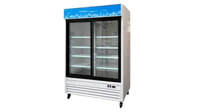 54" W 45 cu. ft. Merchandising 2- Glass Swing Door Freezer