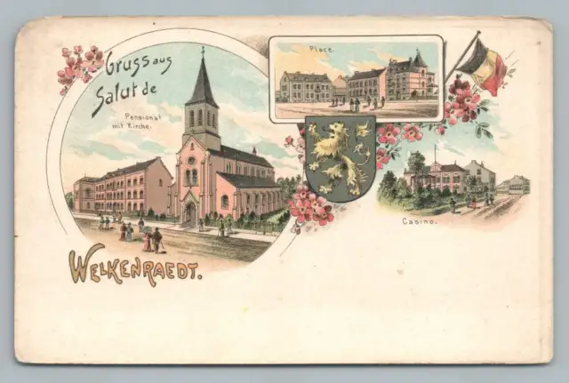 Gruss aus WELKENRAEDT Liege Belgium Antique Postcard AK CPA 1900s