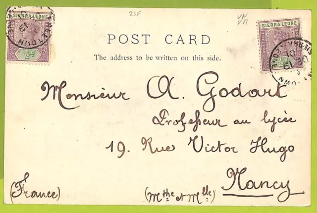 39949 - SIERRA LEONE - Postal History - Ethnic POSTCARD to FRANCE 1901