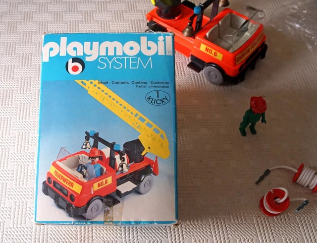 PLAYMOBIL 3236-CAMION DE pompiers avec échelle double, tuyaux et lances ...
