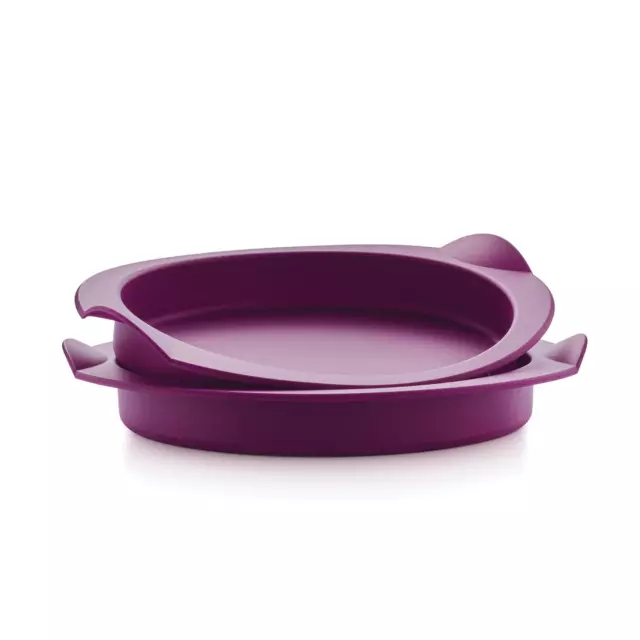 NEW Tupperware Small Silicone Round Cake Pans set of 2 Purple