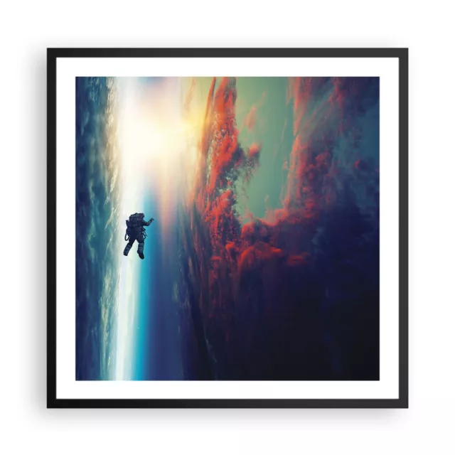 Cuadro Poster de Pared 60x60cm Póster Marco Cosmos astronauta planeta Wall Art