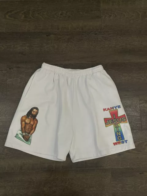 Jesus is King Awge Yeezy Season Shorts Kanye West White Sweat Shorts XL 32 Used