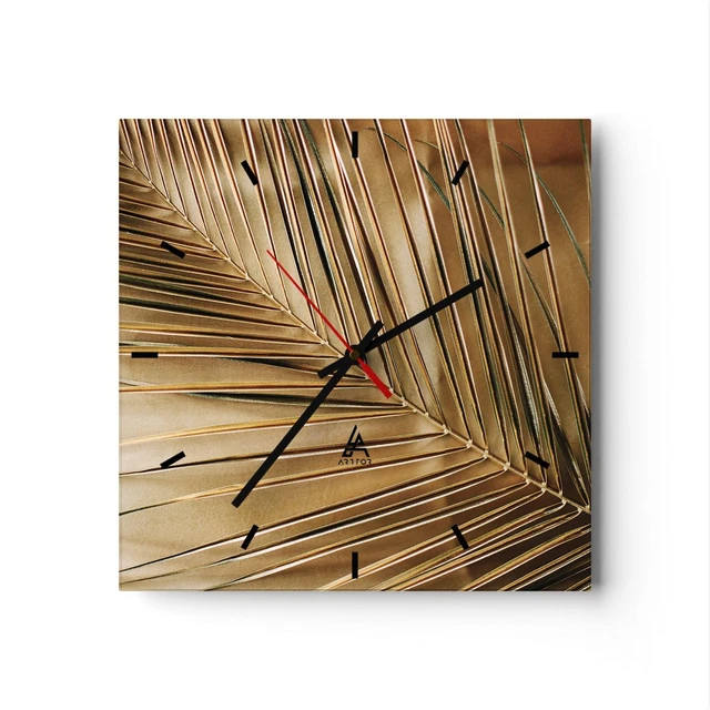 Horloge Murale En Verre ARTTOR 30x30cm – Paysage Chinois Aquarelle, Silencieuse