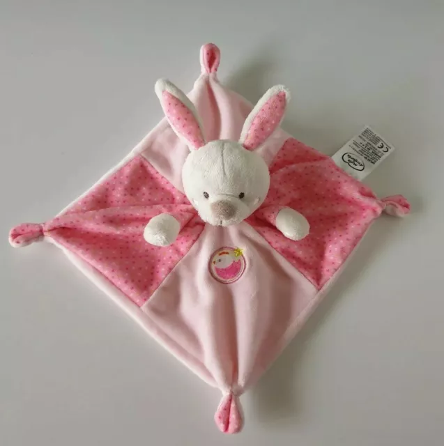 Doudou plat rose pois lapin Mots D'enfants Com 9 Poule poussin oiseau rond brodé