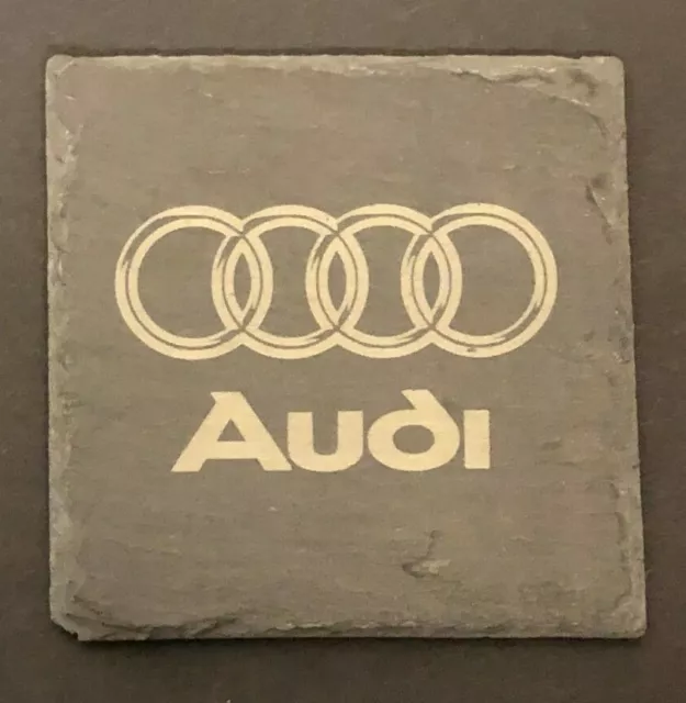Audi Badge Slate Coasters Laser Engraved