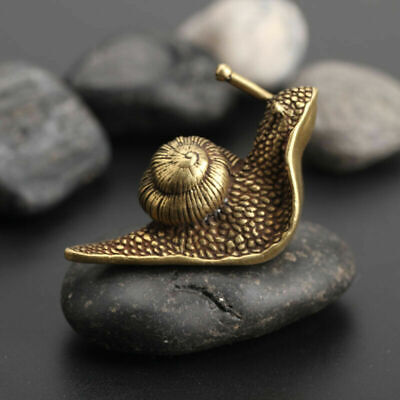 Chinese old Antique Collectible Bronze snail Tea spoon Pendants statue