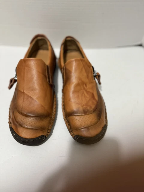 Fashion Menico 100% CAOUTCHOUC Men\'s Size 12 47 Brown Sewn Leather Slip On Sport Fashion Menico 100% CAOUTCHOUC Men main image 4