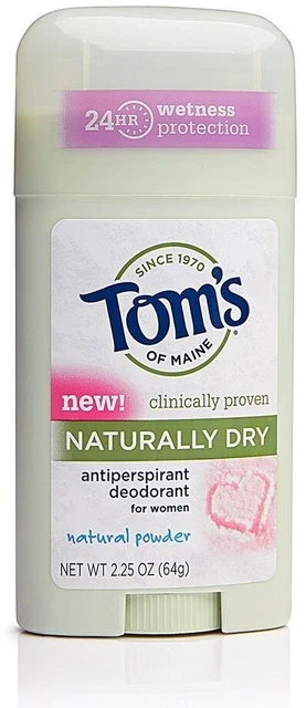 Antitranspirante natural seco de Tom's of Maine, polvo natural de 2,25 oz