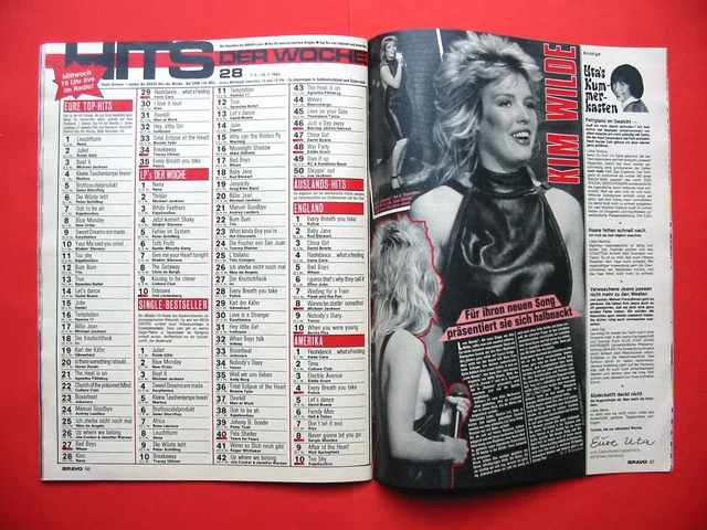 Bravo Heft 28/1983 Kajagoogoo / NENA /  Kim Wilde / Geschenk für 40. Geburtstag 9