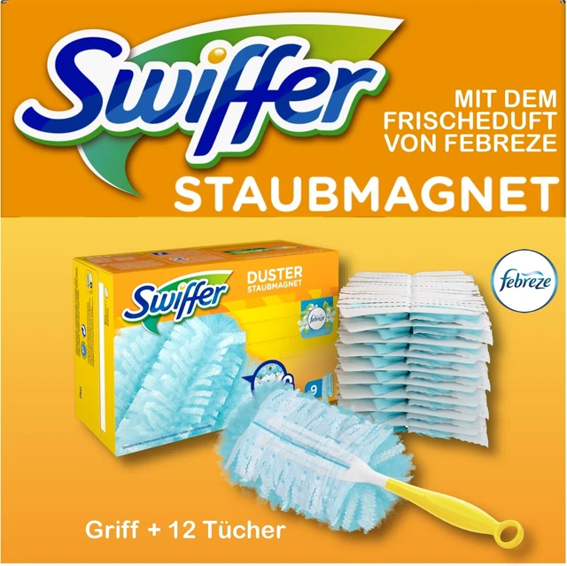 Swiffer magnete antipolvere set avviamento con profumo di freschezza di Febreze (maniglia + 12 panni)