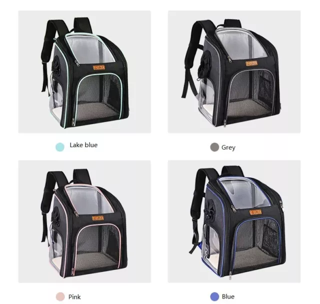 Foldable Dog Cat Backpack Puppy Carrier Pet Cage Lightweight Travel Sided Bag