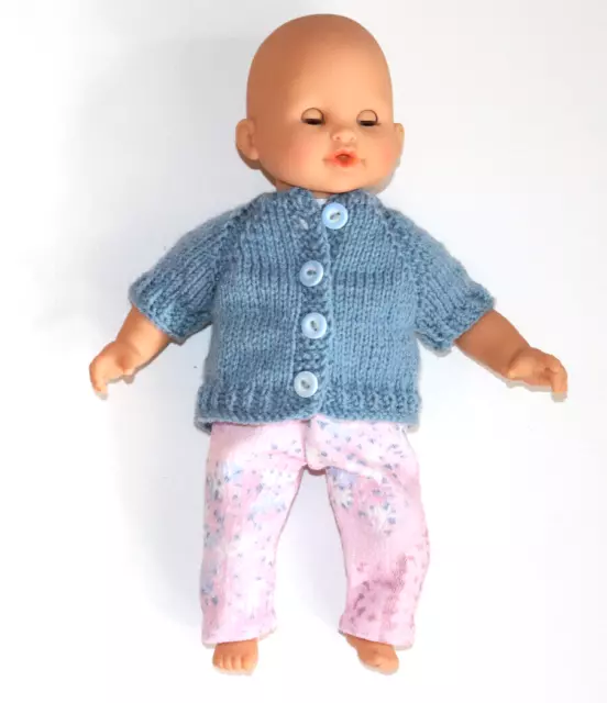 Puppenkleidung für Babypuppe 28-30 cm, 2er Set, Strickjacke, Jeans