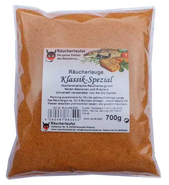 Räucherlauge Klassik-Spezial 700g, Räucherhaken, Fischgewürz, Lake, Matjesreifer