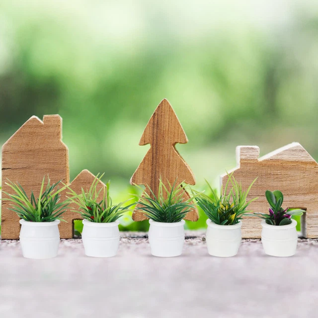 35 ud. realista macetas casa de muñecas plantas en maceta juego de plantas en miniatura