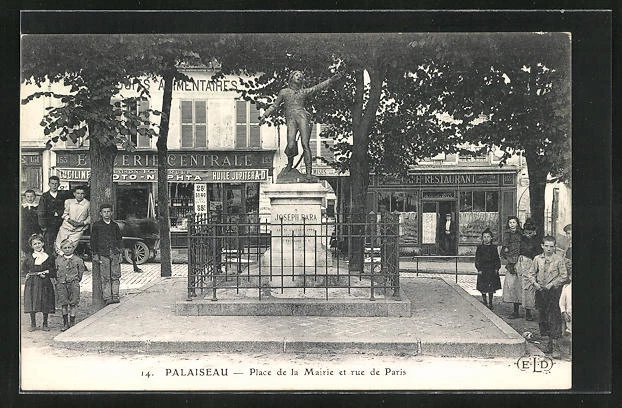 CPA Palaiseau, Place de la Mairie et rue de Paris