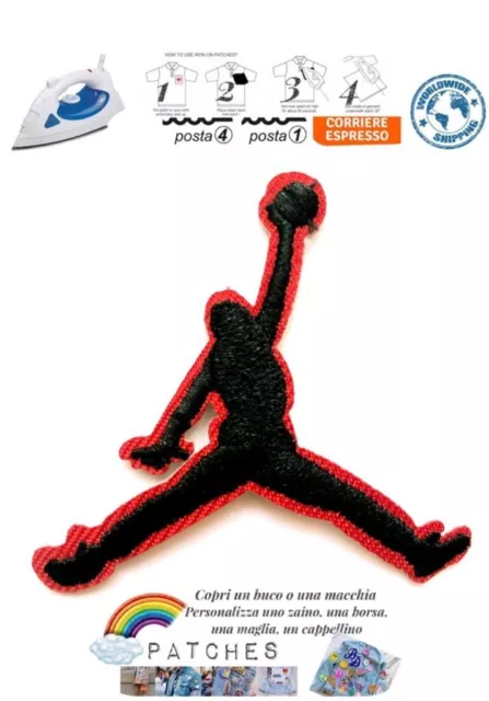 patch basketball Jordan jumpman sport pallacanestro brand logo iron on red toppa