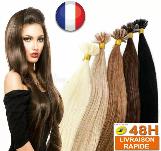 50/100/200 Extension De Cheveux Pose A Chaud 100% Naturel Remy Hair 49-60Cm Utip