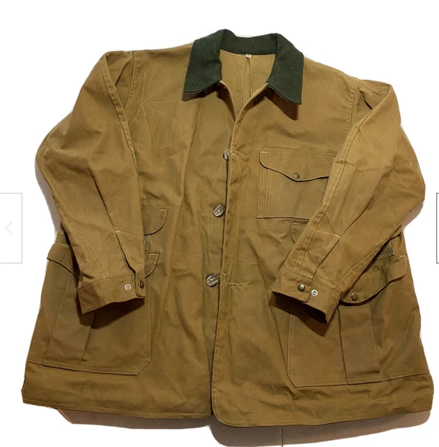 FILSON TIN CLOTH Original Hunting Coat Waxed Cotton Canvas Jacket 44 L