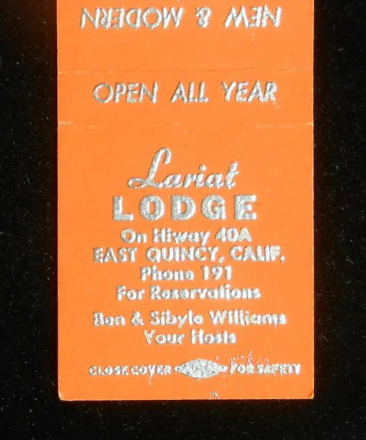 1950s Lariat Lodge 40A Phone 191 Ben & Sibyle Williams East Quincy CA Plumas Co