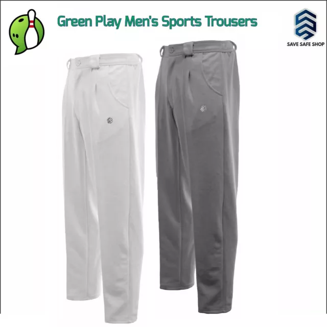 Mens Premium Soft Cotton Sports Bowling Trousers Fit Bowls Wear Jersey Pants UK