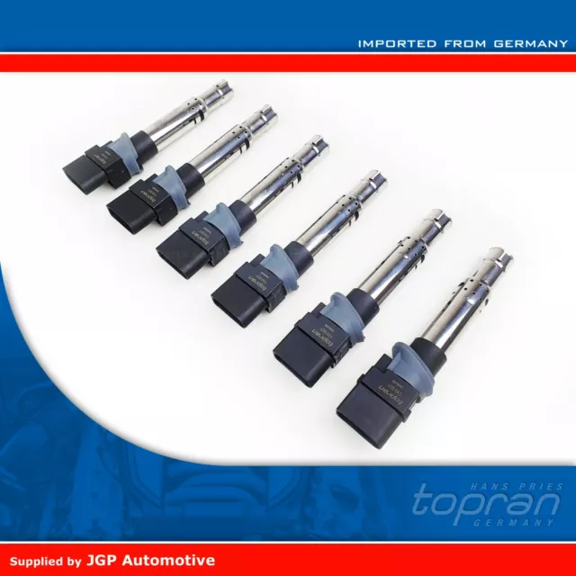 6X Topran Ignition Pencil Coil Packs 3.2 3.6 V6 - VW Audi Seat Skoda 022905715