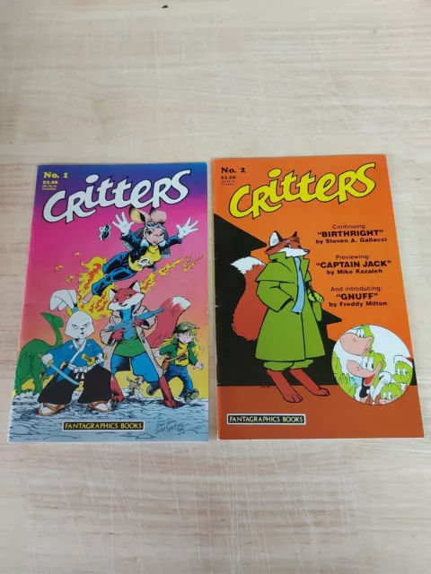 Critters #1 & 2 Fantagraphics Comics F/VF Early Usagi Yojimbo Htf