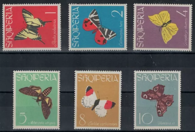 ALBANIA 1963 Fauna, farfalle 6v MNH**