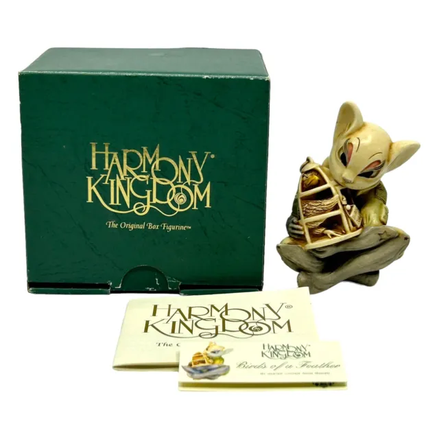 Harmony Kingdom Cat Trinket Box Birds of a Feather The Original Box Figurine